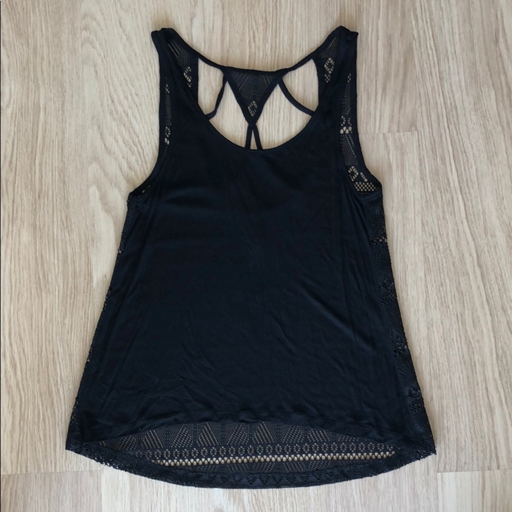 Bozzolo Black Lace Back Tanktop